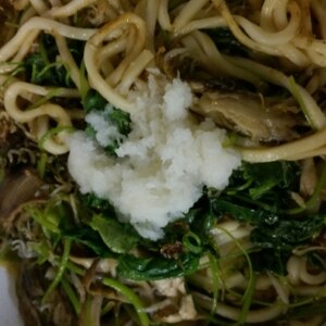 じゃこときのこ、三つ葉のおろし和風パスタ♬